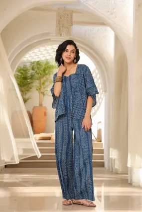 Harago Printed Cotton Jumpsuit with Shrug