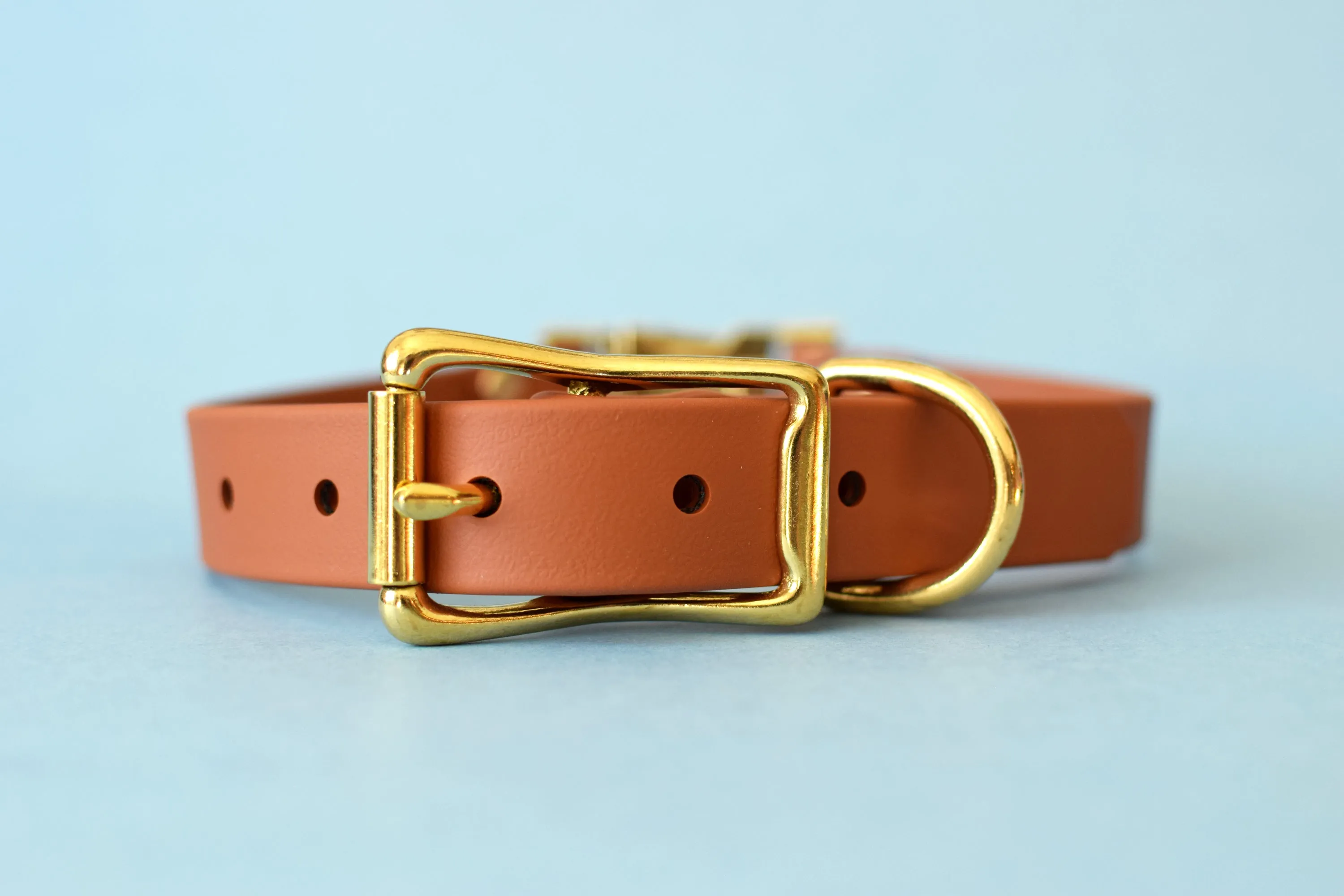 HARDWARE RETIREMENT SALE - Tan & Brass Biothane Dog Collar