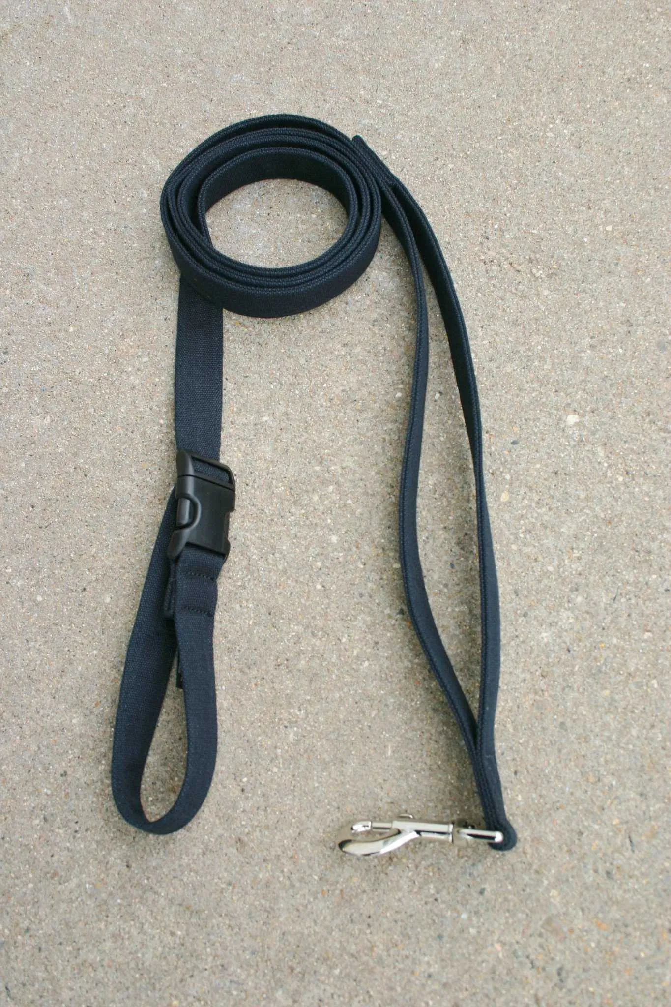 Hemp Dog leash 6' City Clicker with control loop & clasp Basic Black