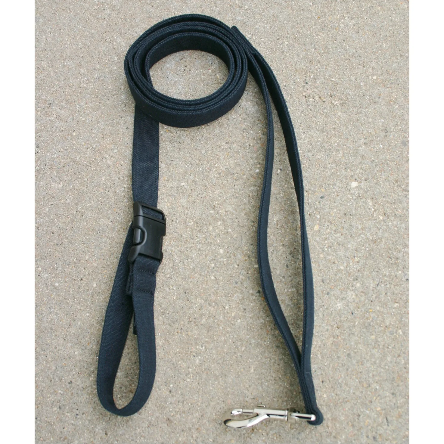 Hemp Dog leash 6' City Clicker with control loop & clasp Basic Black