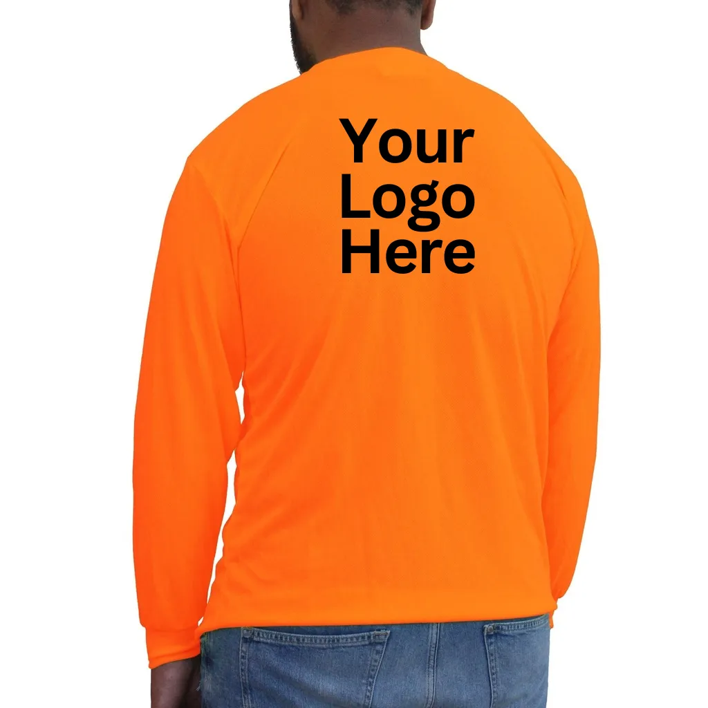 Hi-Viz Orange Long Sleeve Mesh T-Shirt