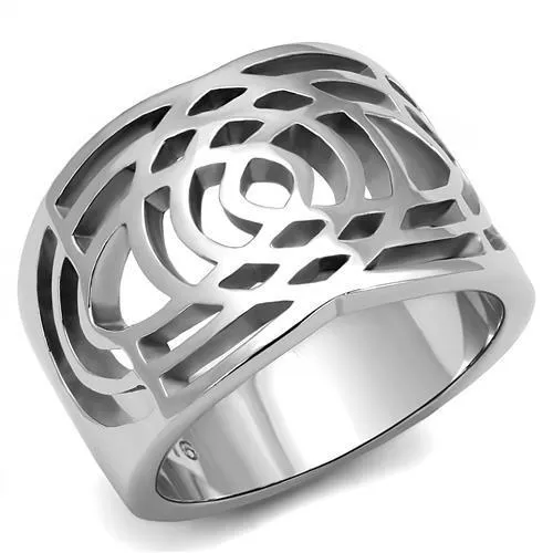 High polished (no plating) Stainless Steel Ring with No Stone for Women Style TK3039