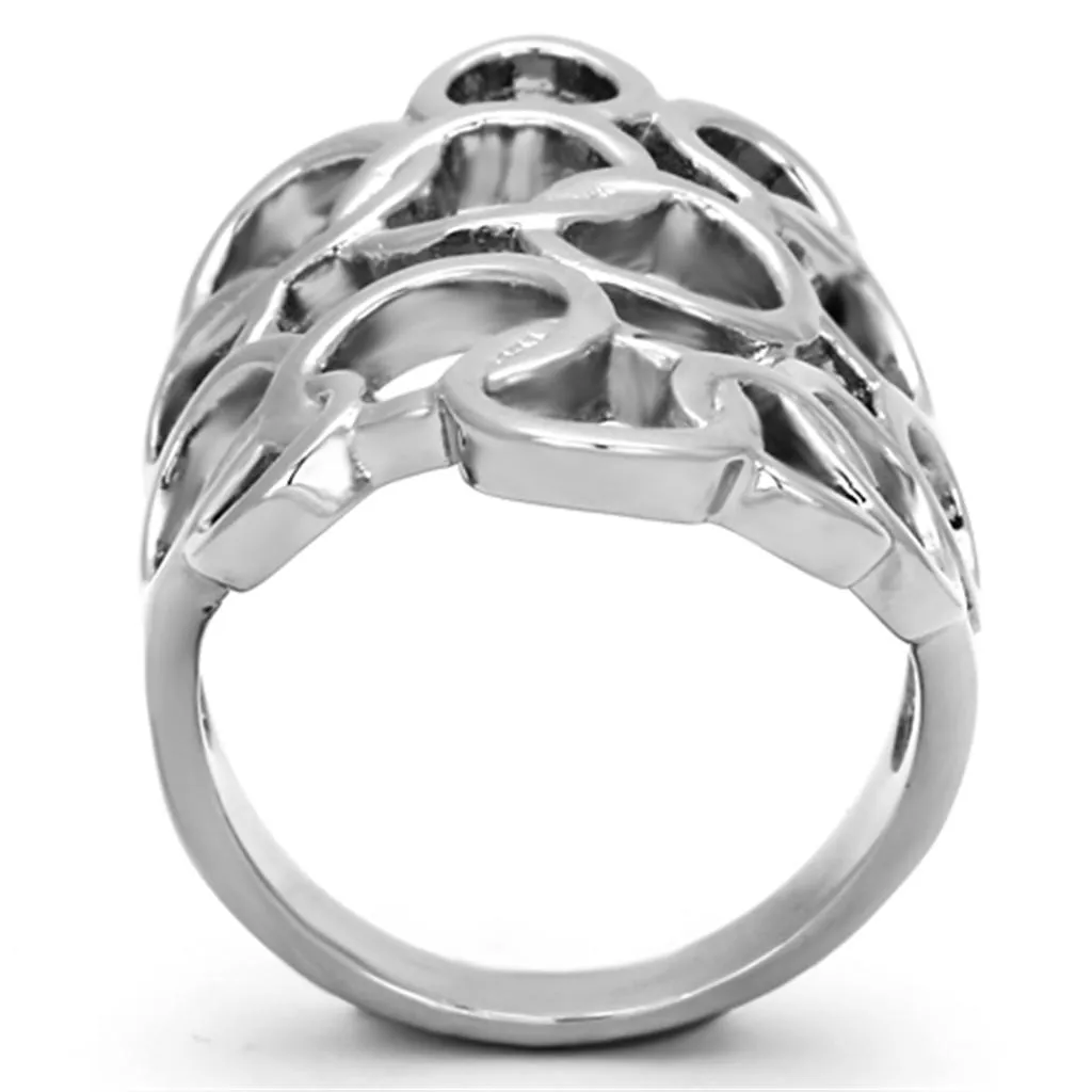 High polished (no plating) Stainless Steel Ring with No Stone for Women Style TK939