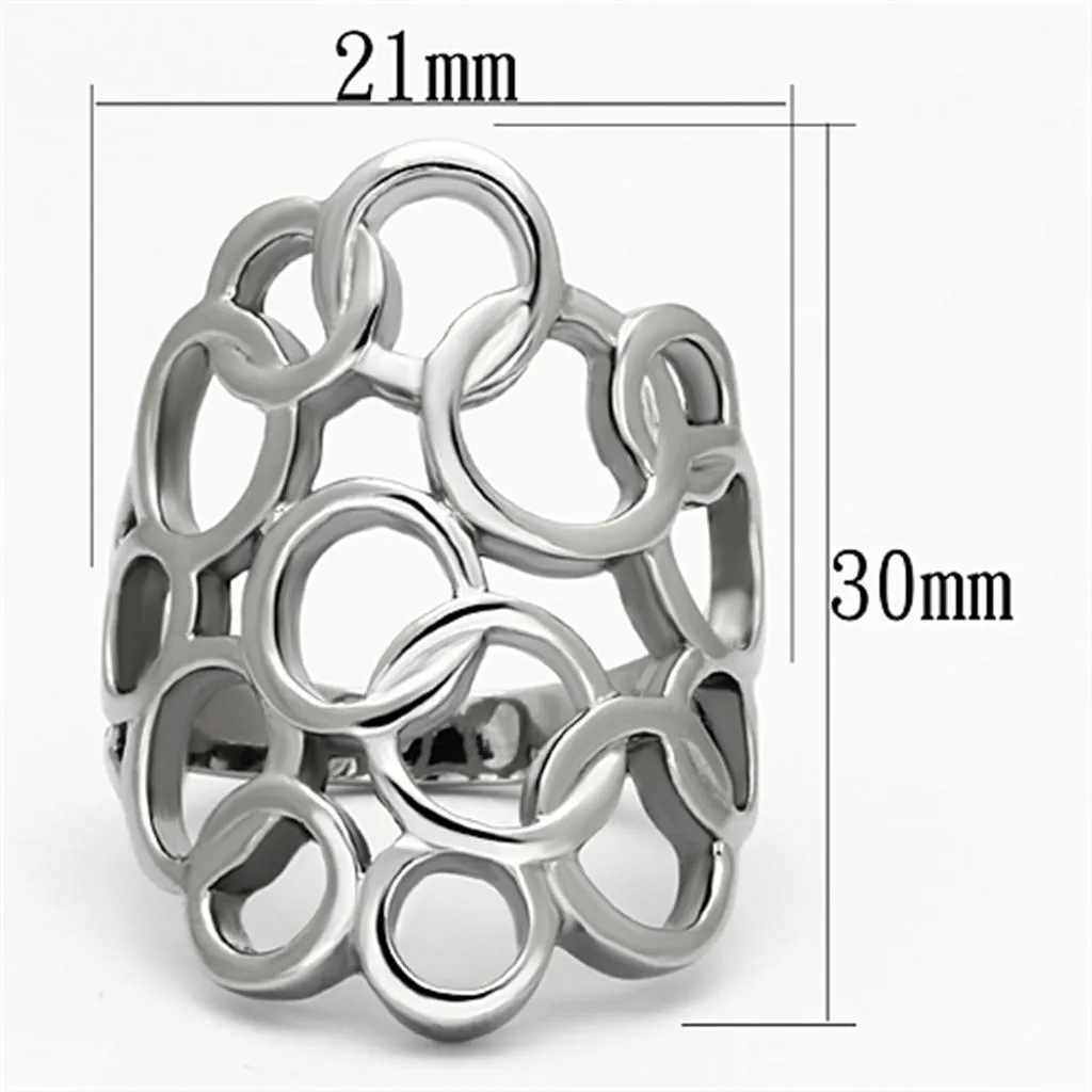 High polished (no plating) Stainless Steel Ring with No Stone for Women Style TK939