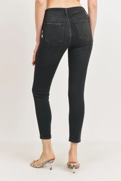 HIGH RISE ANKLE SKINNY JEANS