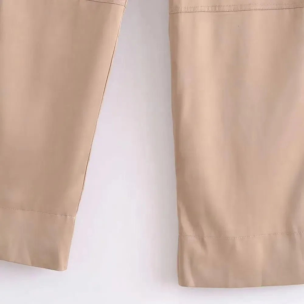 High Waist Zipper Cargo Pants