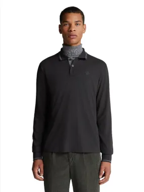 ID40145-North Sails Black Long Sleeve Polo