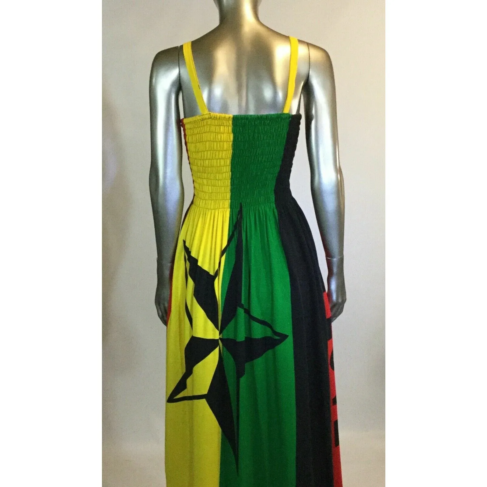 Jamaican Reggae Festival Rasta Colored Sleeveless Empress Dress ONE LOVE