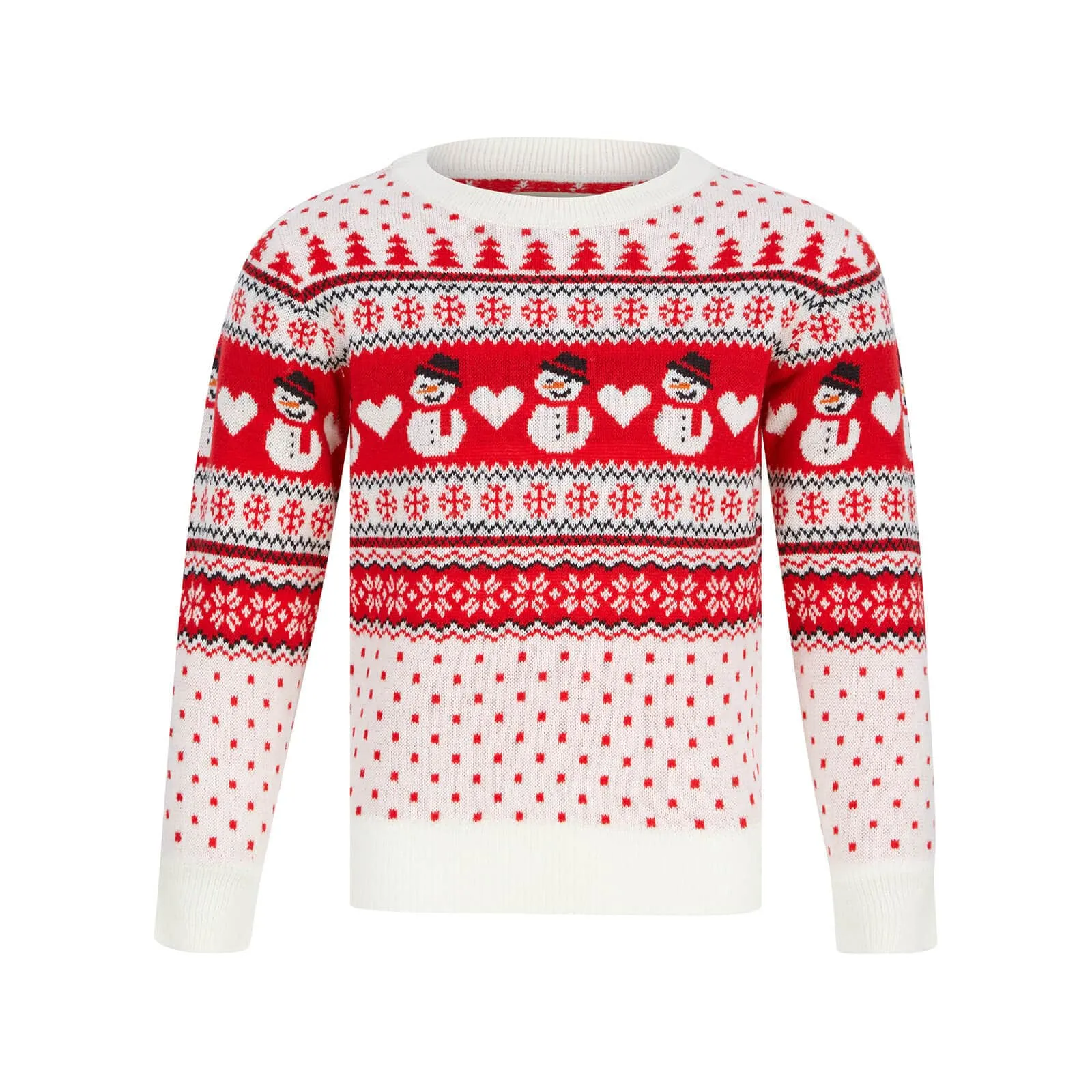 Kids Snowman Traditional Pattern Christmas Jumper