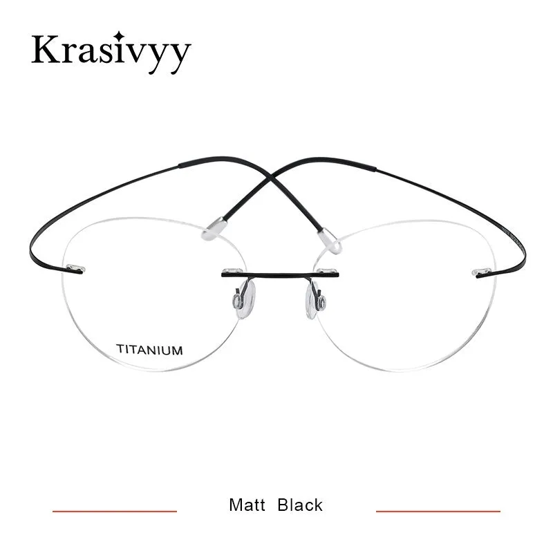 Krasivyy Unisex Rimless Round Titanium Eyeglasses Kr16017