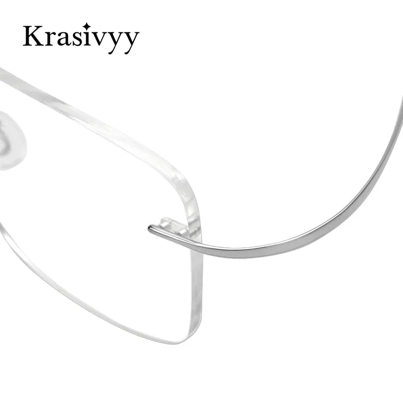 Krasivyy Unisex Rimless Round Titanium Eyeglasses Kr16017