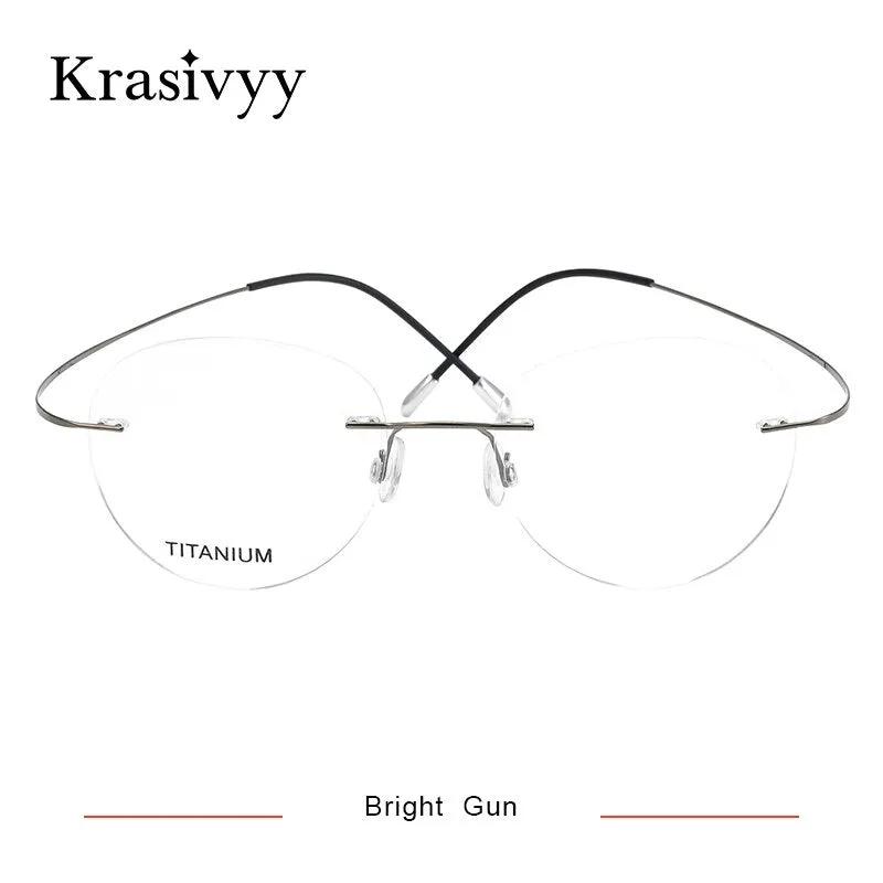 Krasivyy Unisex Rimless Round Titanium Eyeglasses Kr16017