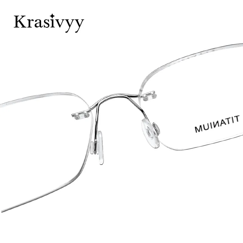 Krasivyy Unisex Rimless Round Titanium Eyeglasses Kr16017