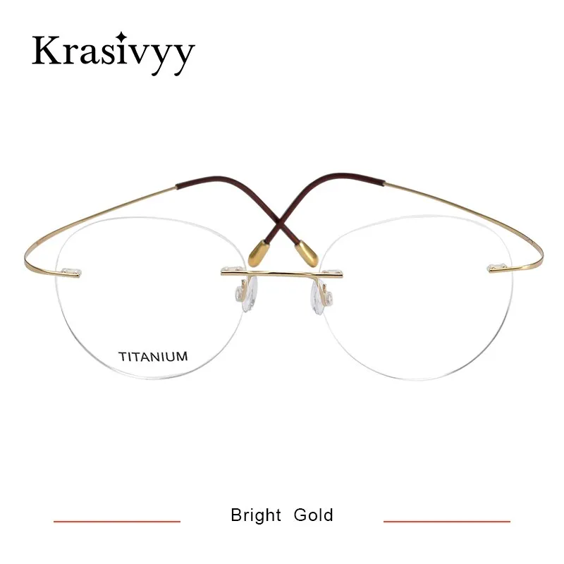 Krasivyy Unisex Rimless Round Titanium Eyeglasses Kr16017