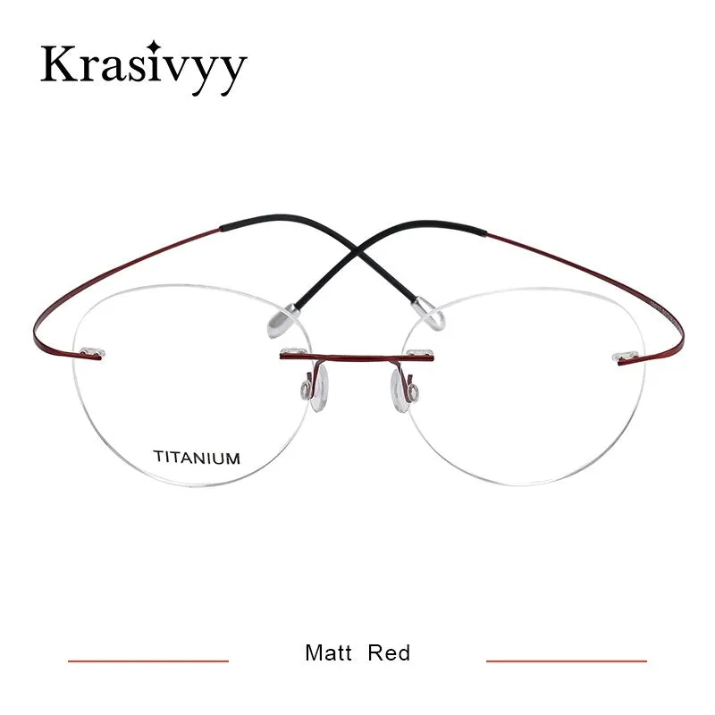 Krasivyy Unisex Rimless Round Titanium Eyeglasses Kr16017