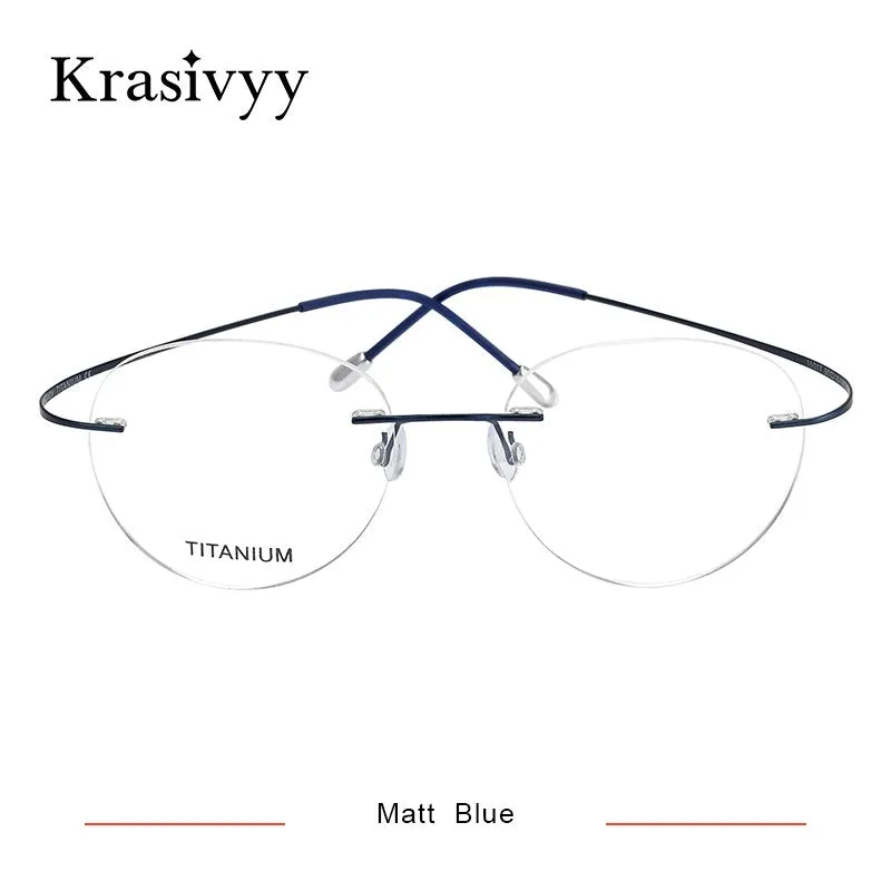 Krasivyy Unisex Rimless Round Titanium Eyeglasses Kr16017