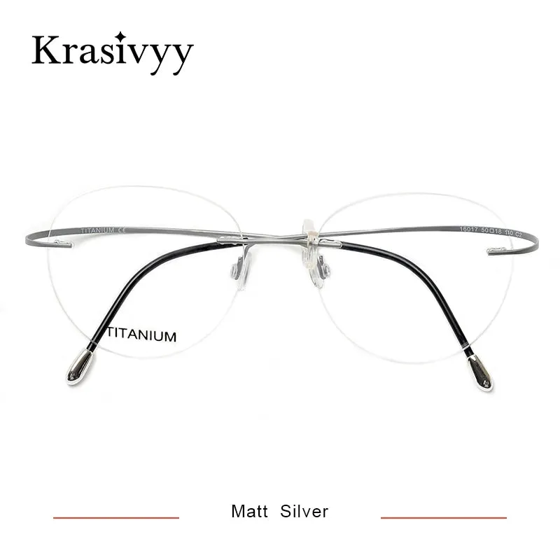 Krasivyy Unisex Rimless Round Titanium Eyeglasses Kr16017