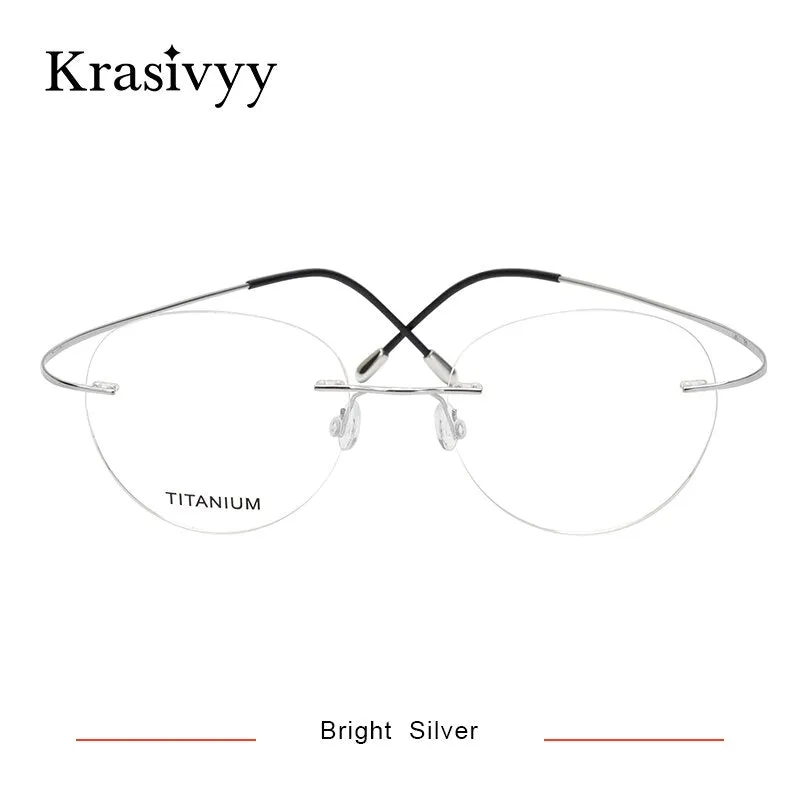 Krasivyy Unisex Rimless Round Titanium Eyeglasses Kr16017