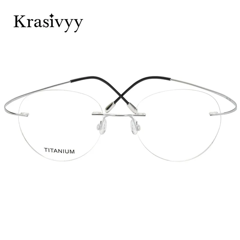 Krasivyy Unisex Rimless Round Titanium Eyeglasses Kr16017