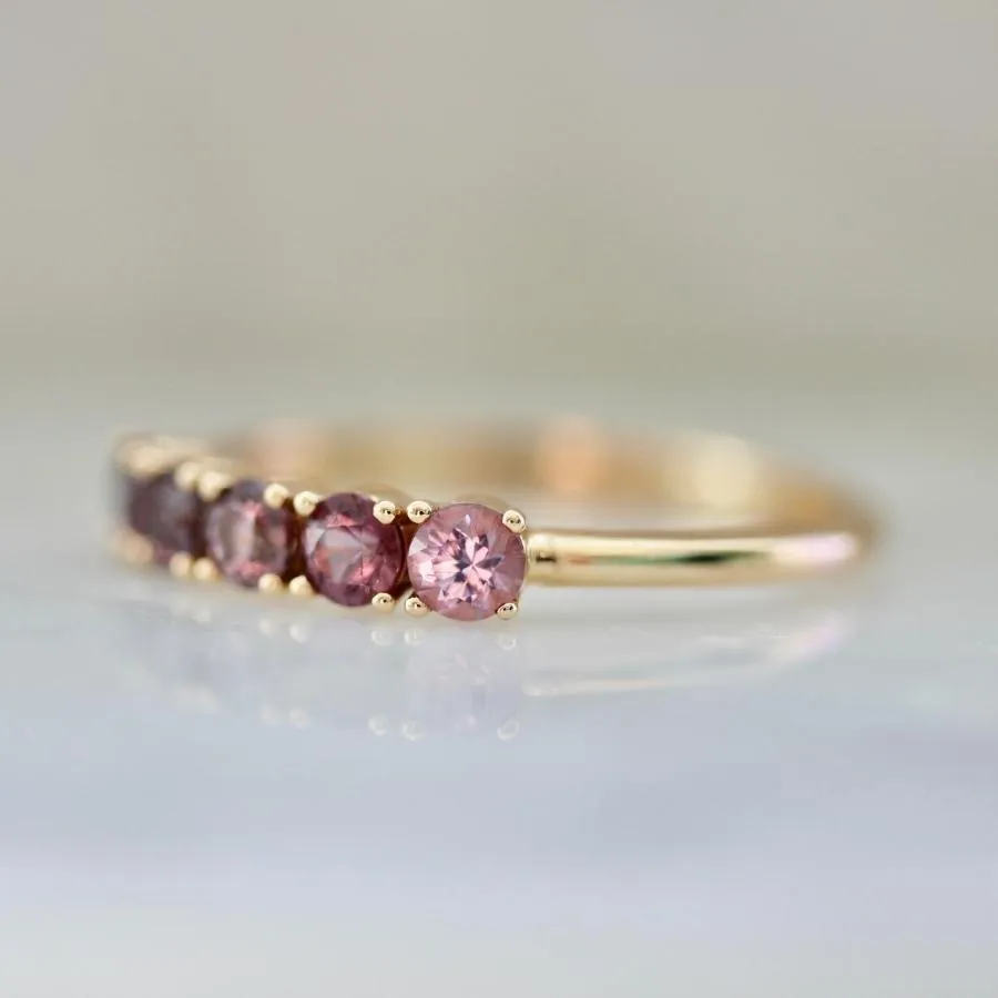 Late Checkout Purple Ombré Round Brilliant Cut Spinel Band