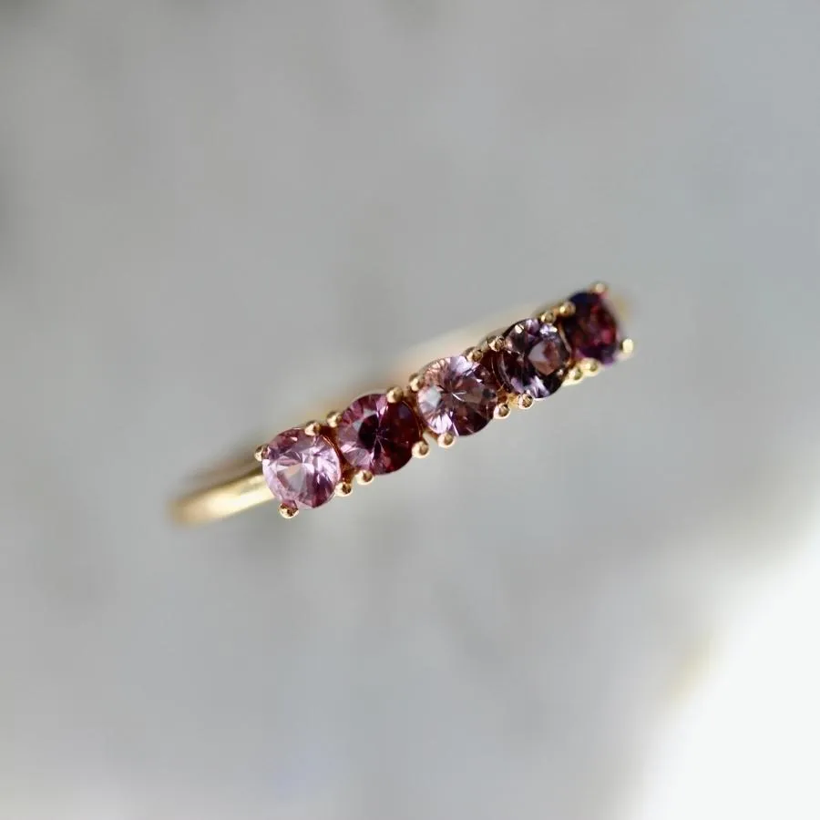 Late Checkout Purple Ombré Round Brilliant Cut Spinel Band