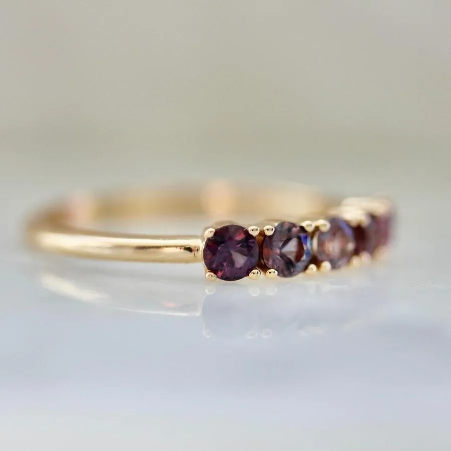 Late Checkout Purple Ombré Round Brilliant Cut Spinel Band