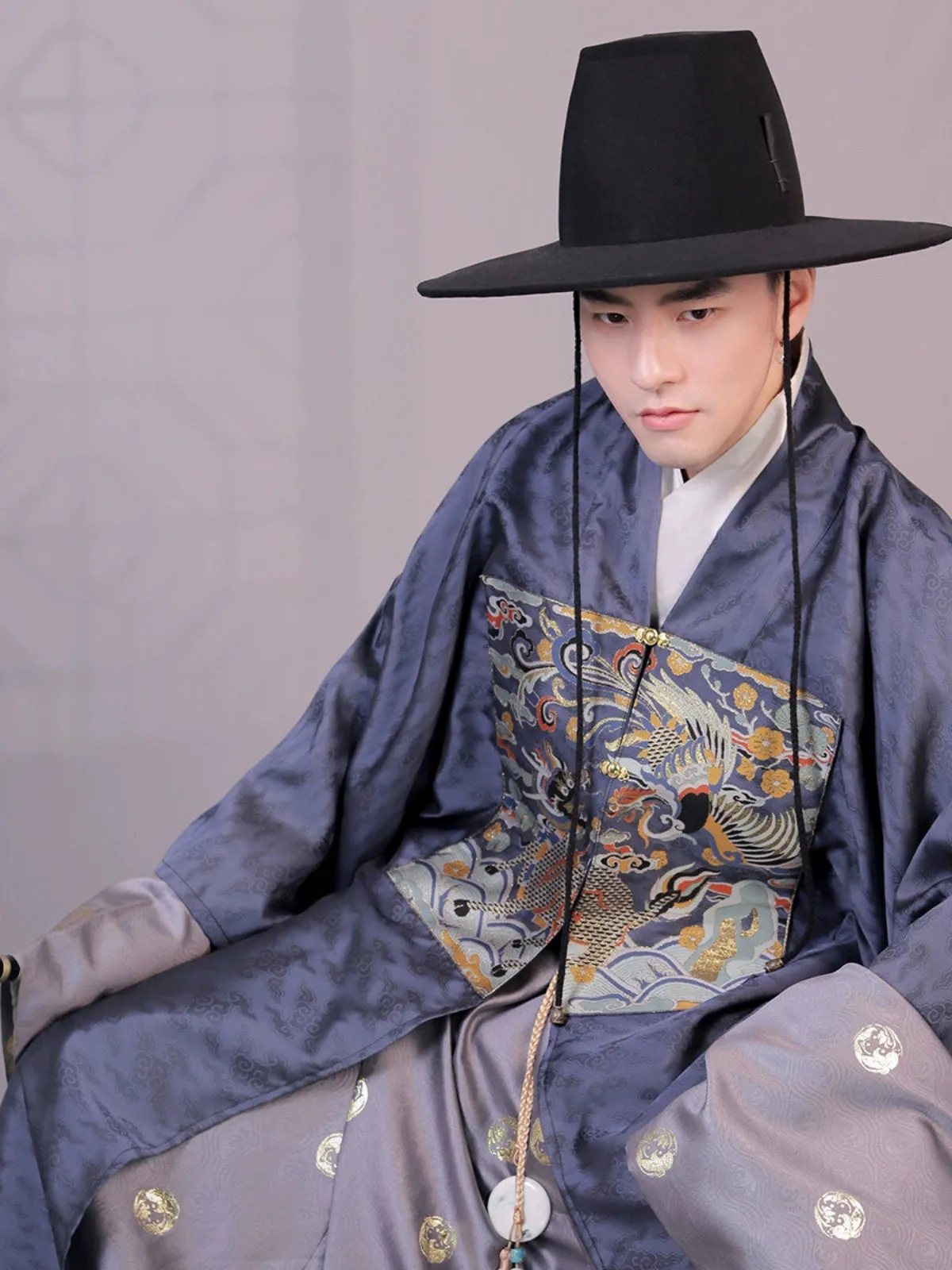 Lin Luan 麟鸾 Qilin & Phoenix Ming Dynasty Helingshan Men's Jacket Set