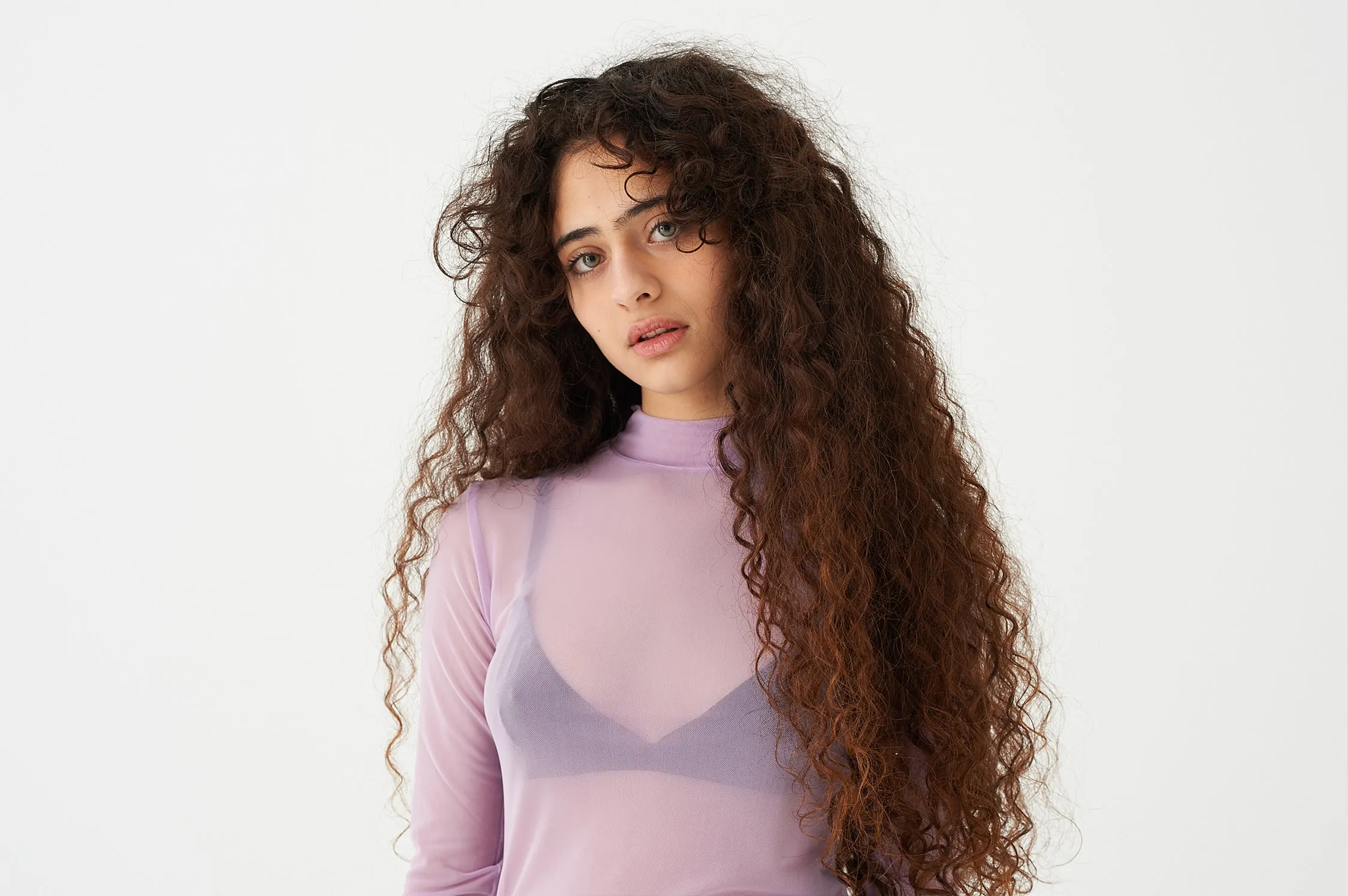 LO Lilac Sheer Turtleneck