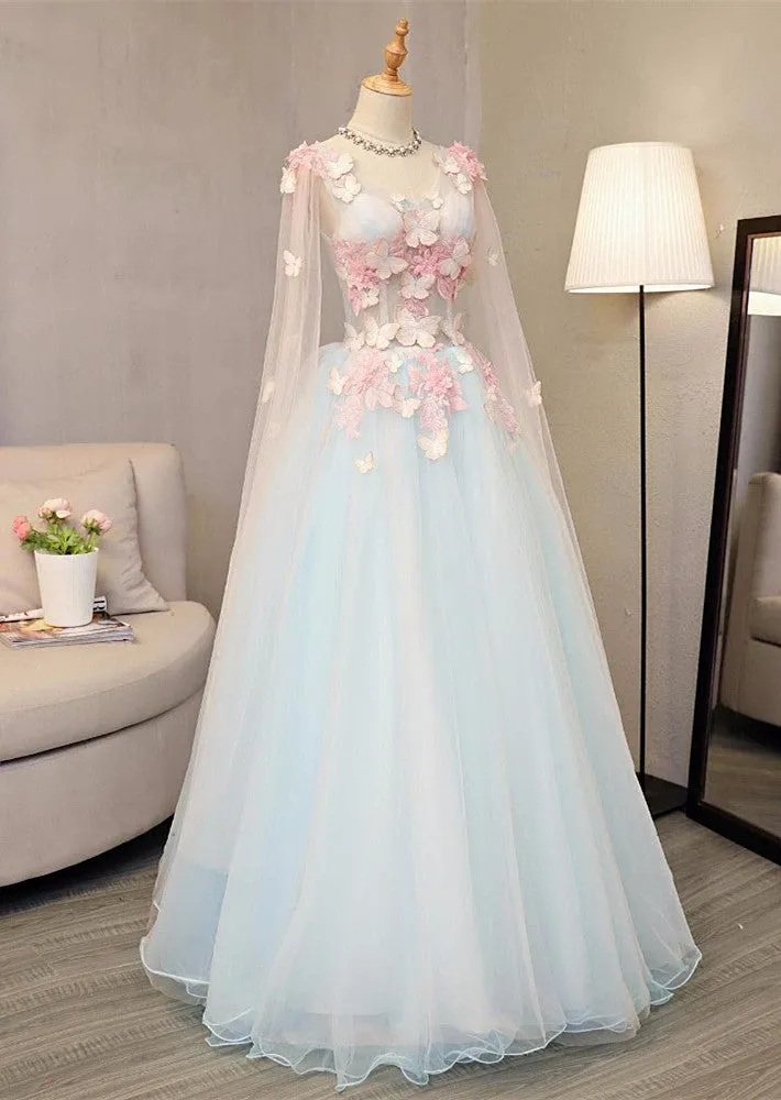 Lovely Light Blue A-line Floor Length Formal Dress, Sweet 16 Gowns