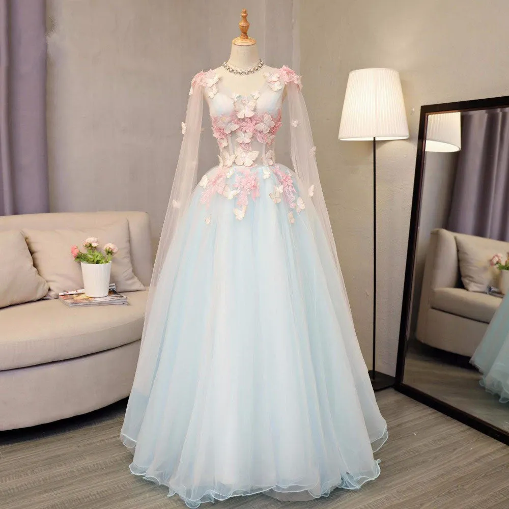 Lovely Light Blue A-line Floor Length Formal Dress, Sweet 16 Gowns