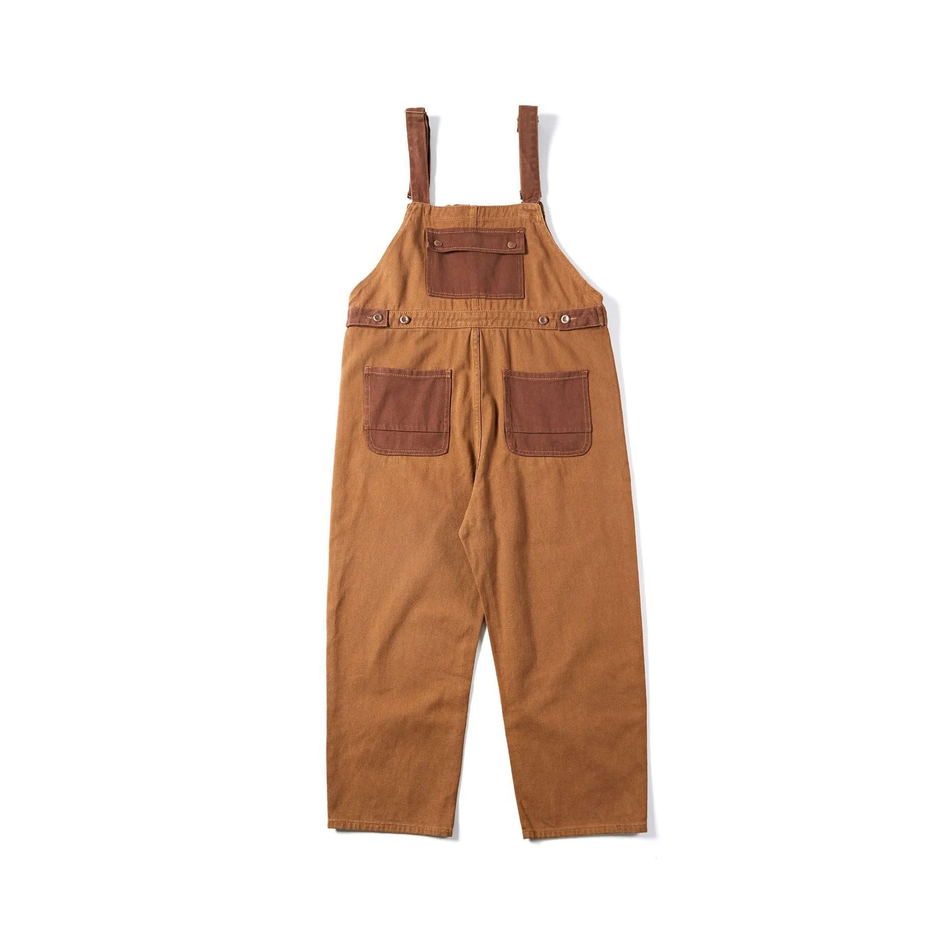 Man Fall Outfits Cargo Pants Retro Patchwork Suspender Pants Vintage Couple Loose Straight Cargo Pants Men