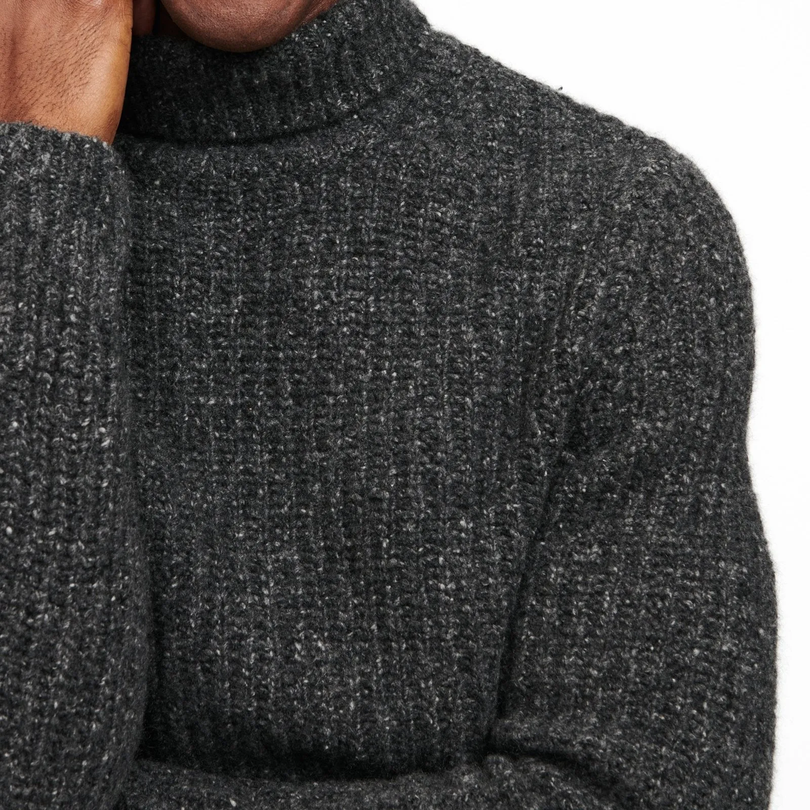 Marled Cashmere Turtleneck Sweater