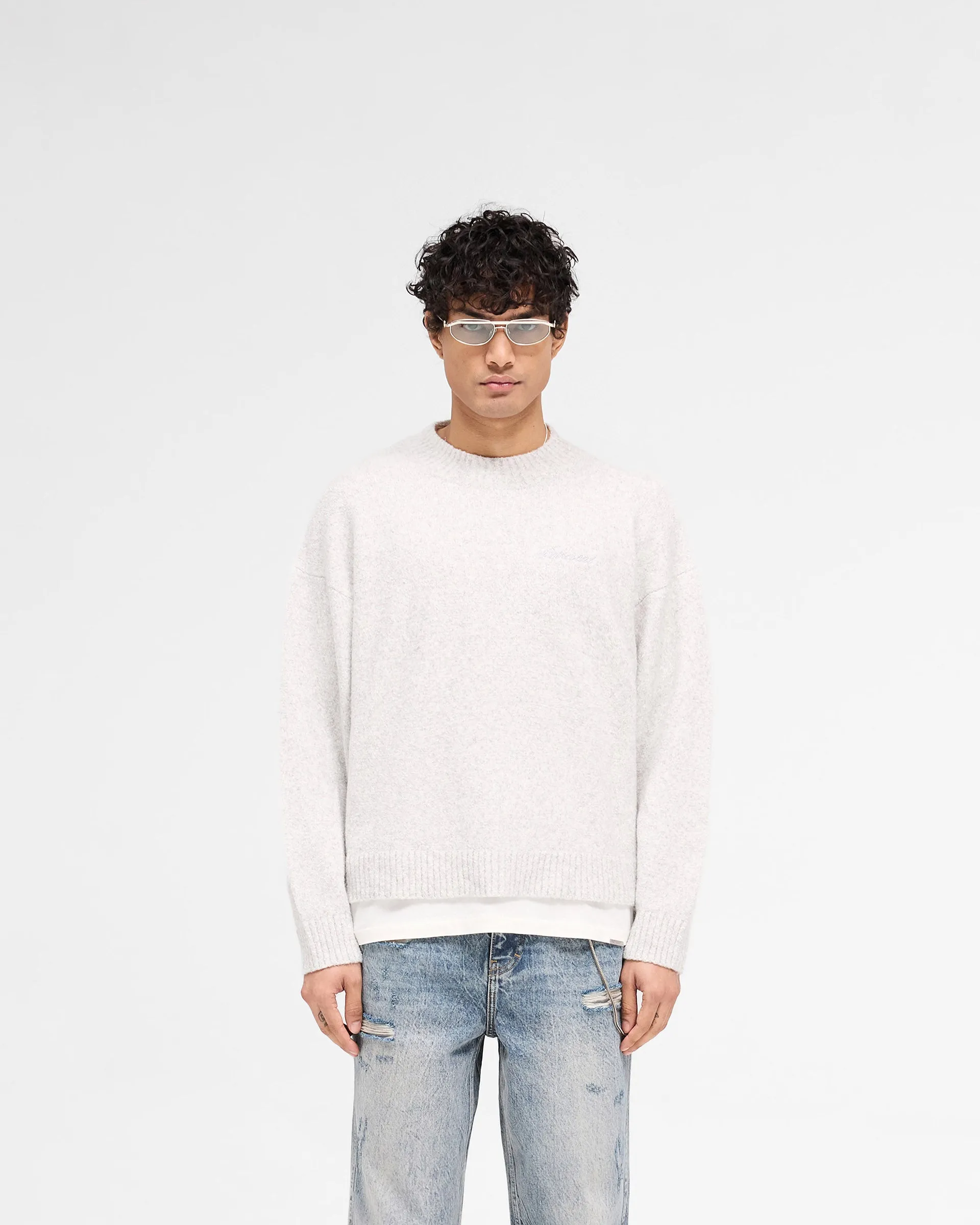 Marled Knit Jumper - Ice Grey Marl