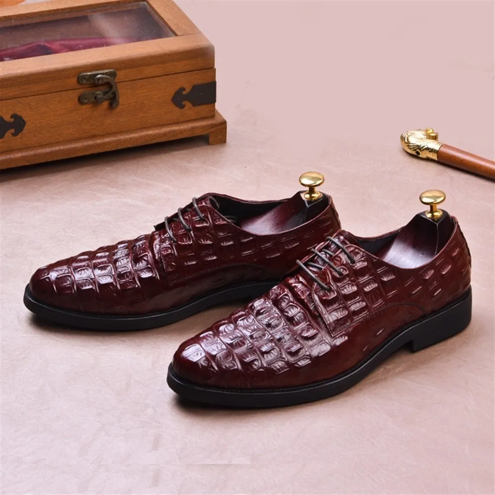 Men Lace Up Genuine Leather Oxford Shoes