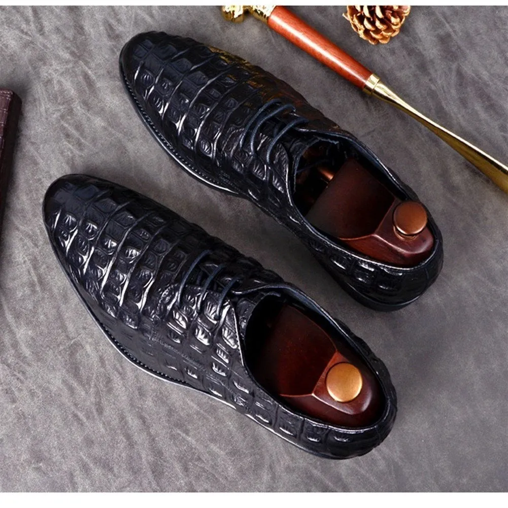 Men Lace Up Genuine Leather Oxford Shoes