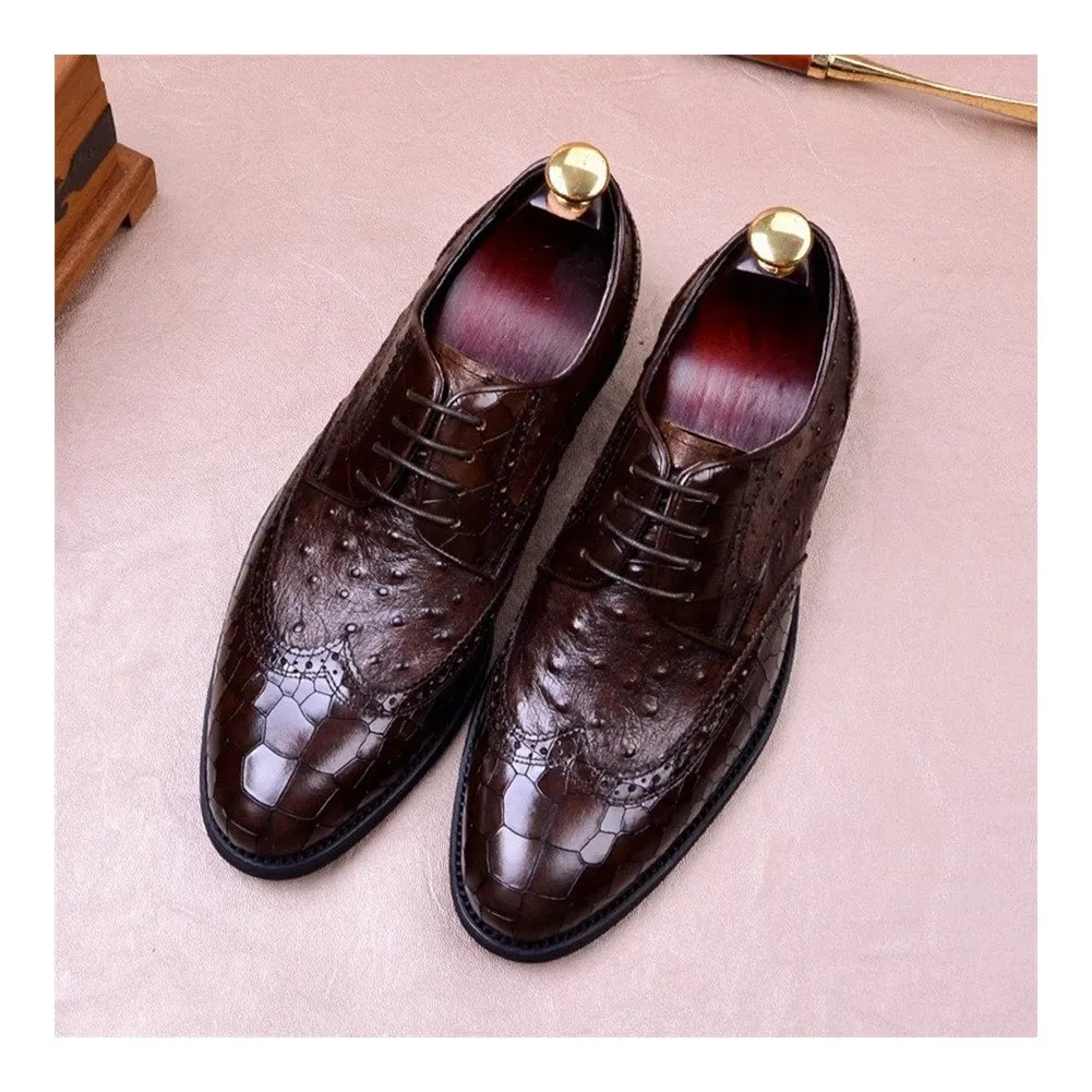 Men Lace Up Wing Tip Two Tones Oxford Shoes