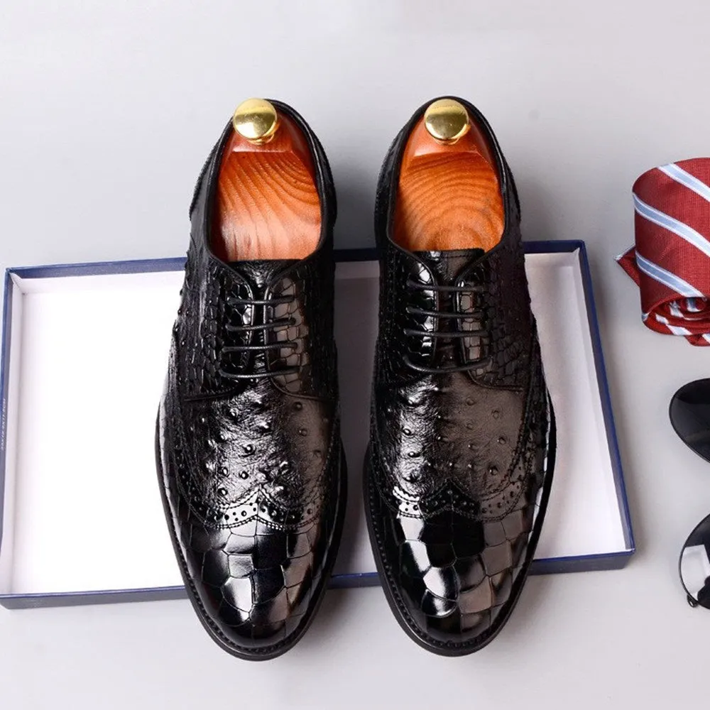 Men Lace Up Wing Tip Two Tones Oxford Shoes