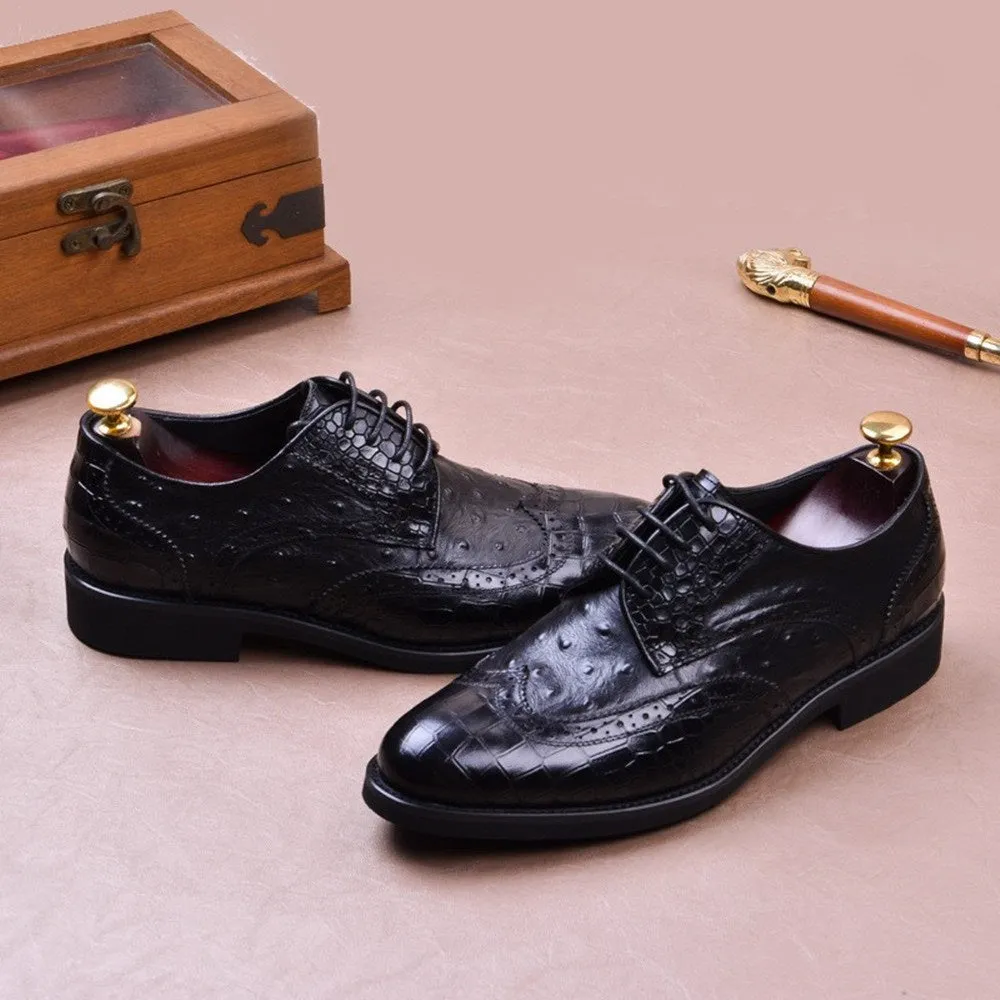 Men Lace Up Wing Tip Two Tones Oxford Shoes