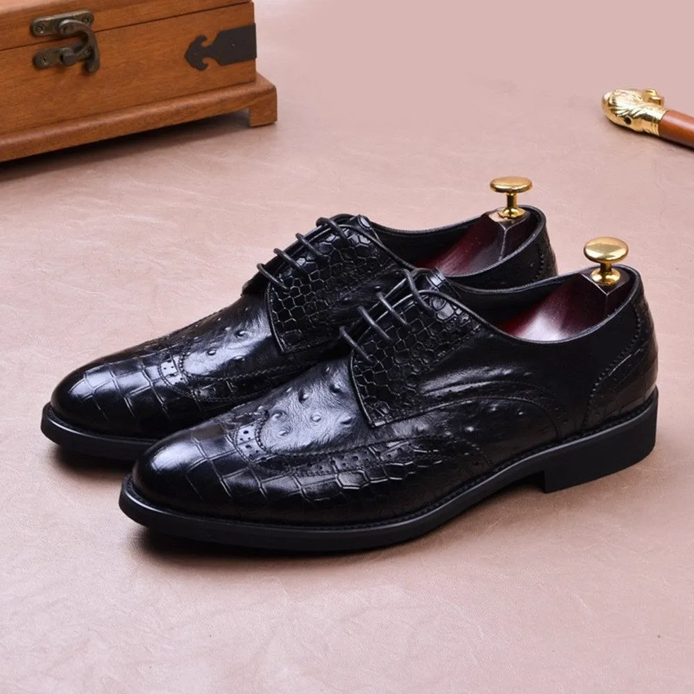 Men Lace Up Wing Tip Two Tones Oxford Shoes