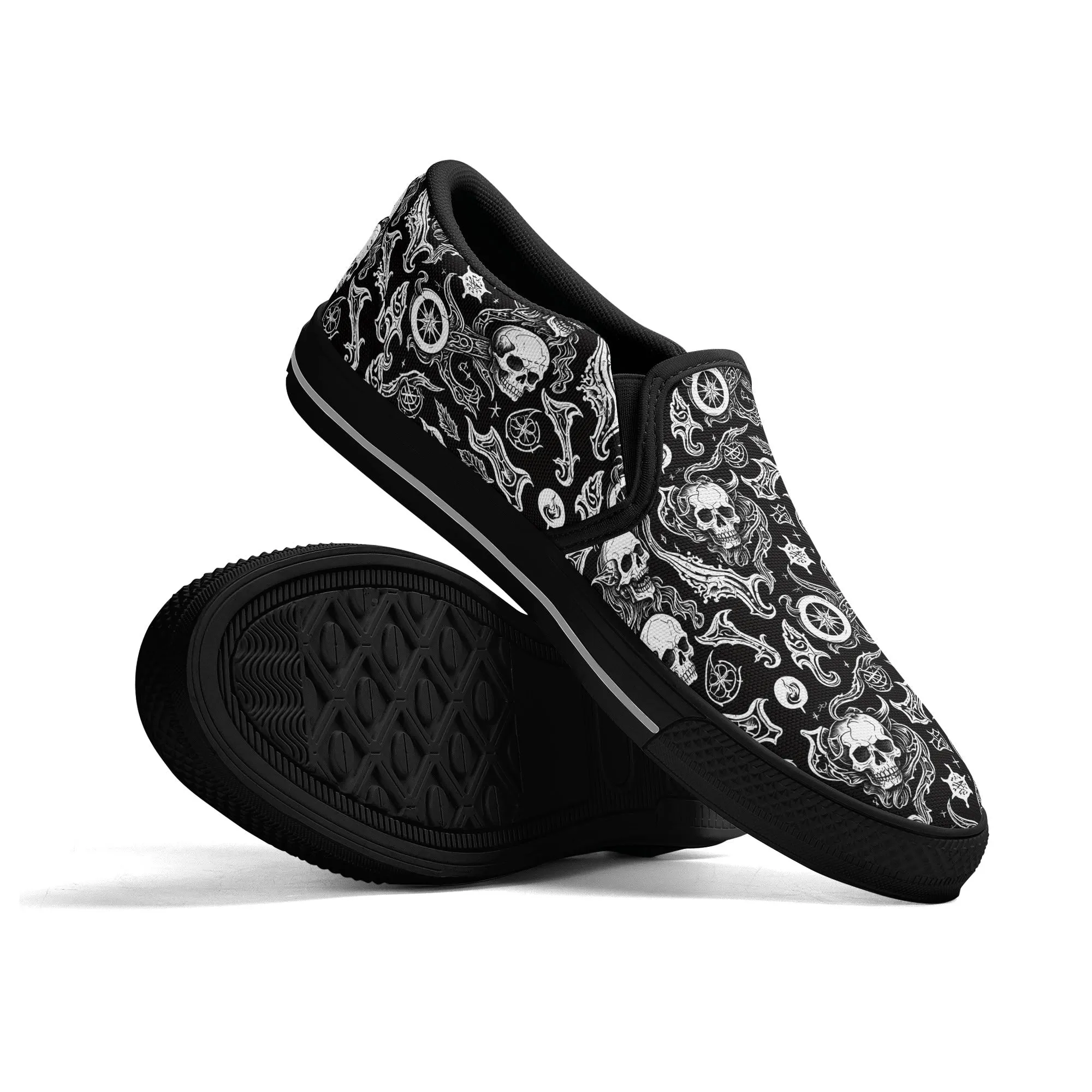 Mens Flying Skulls Rubber Slip On Shoes