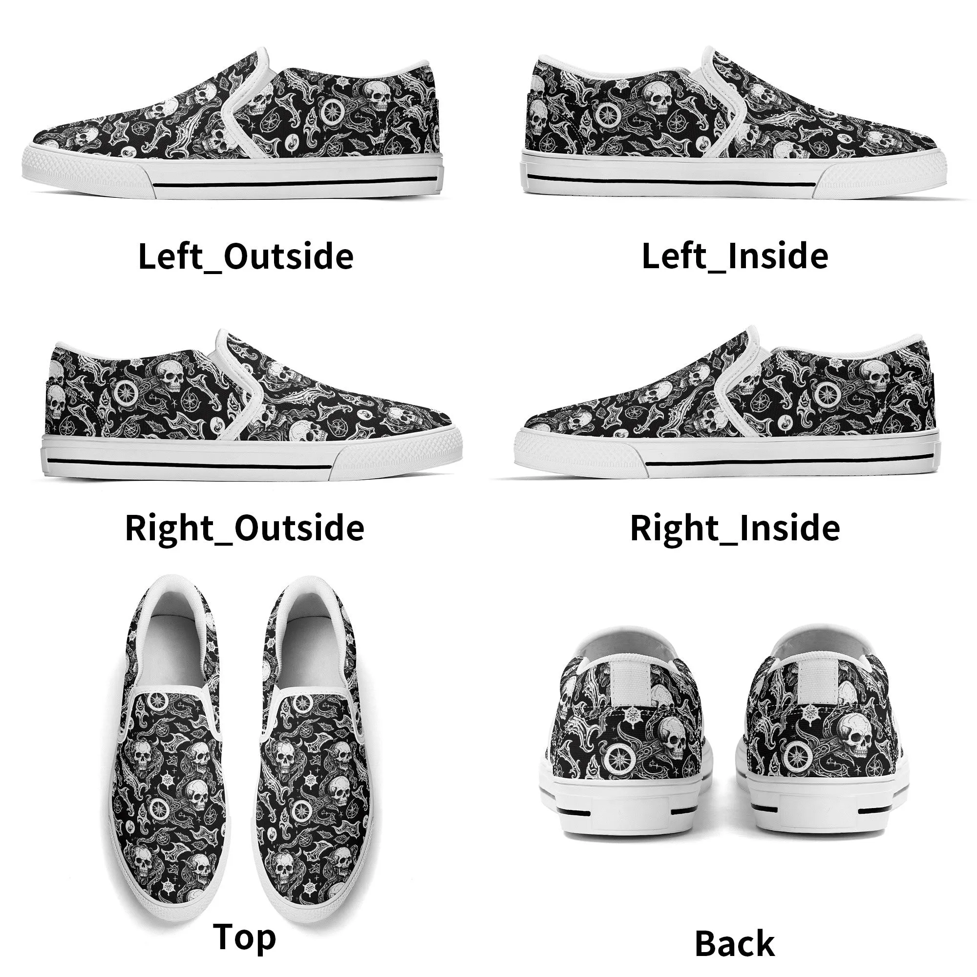 Mens Flying Skulls Rubber Slip On Shoes