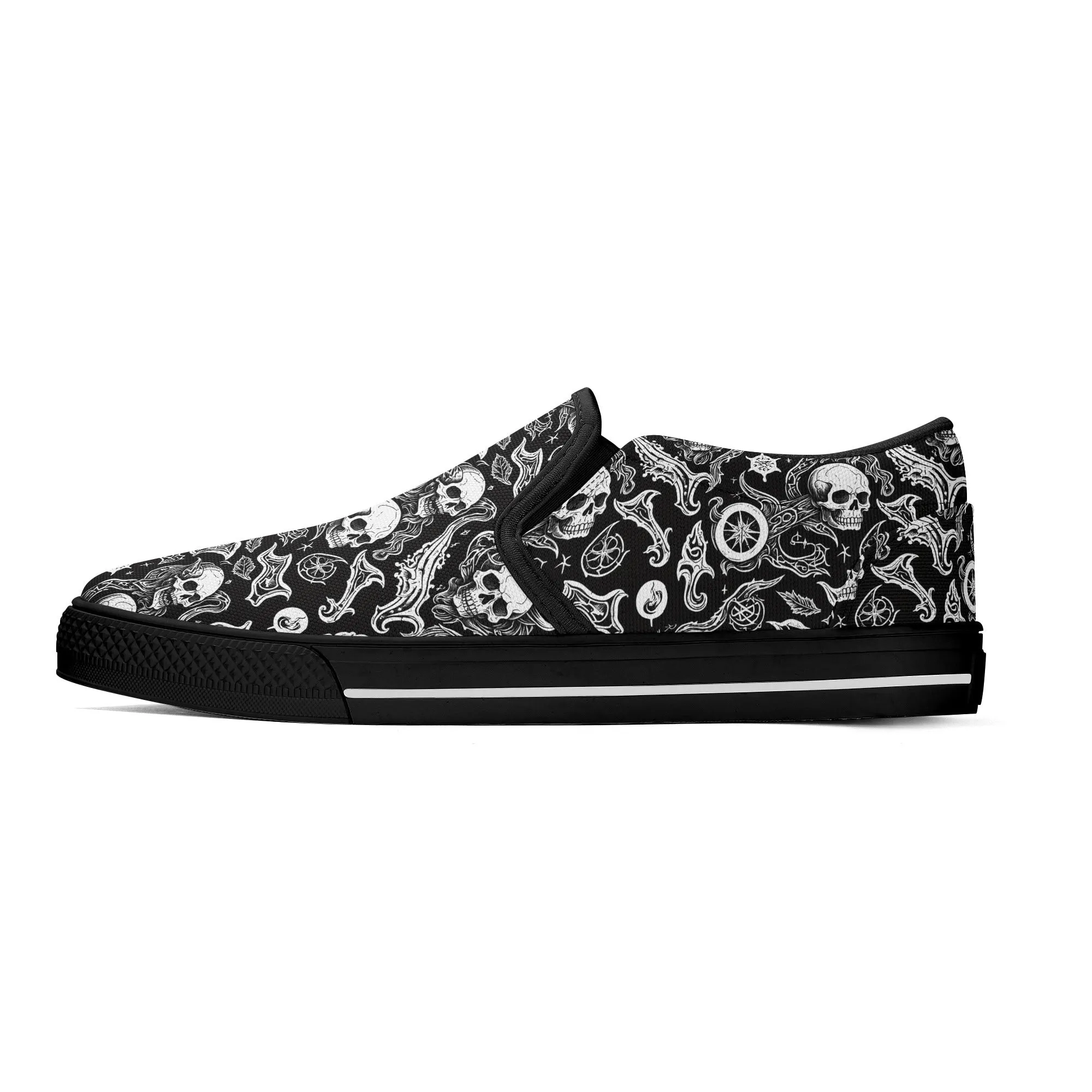 Mens Flying Skulls Rubber Slip On Shoes