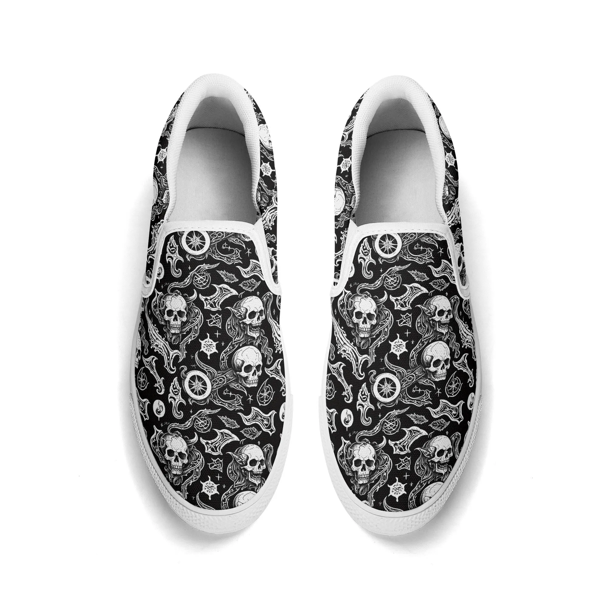 Mens Flying Skulls Rubber Slip On Shoes