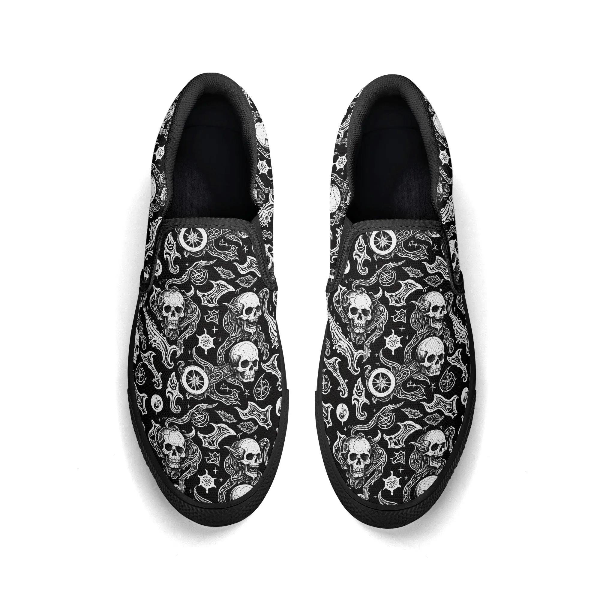 Mens Flying Skulls Rubber Slip On Shoes