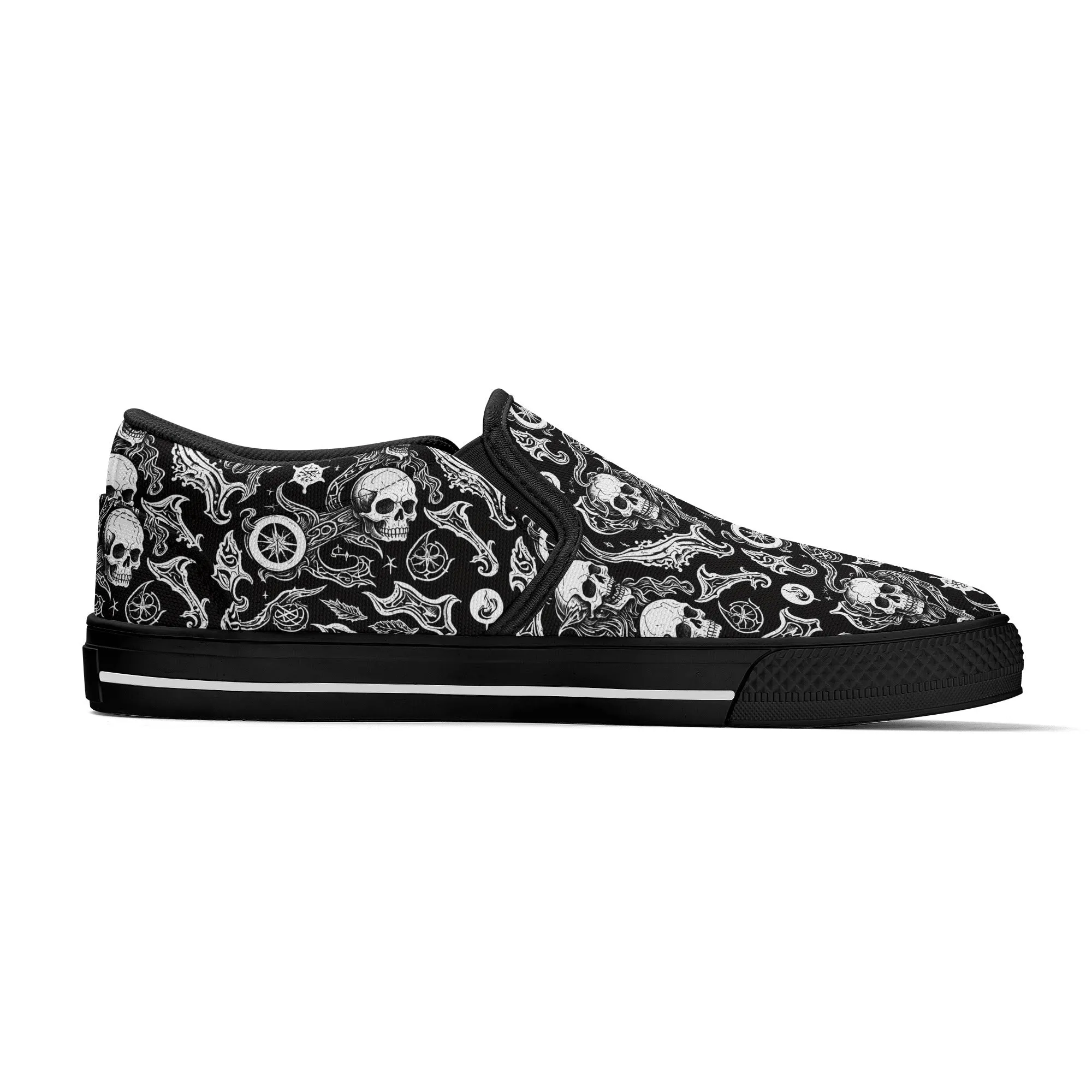 Mens Flying Skulls Rubber Slip On Shoes