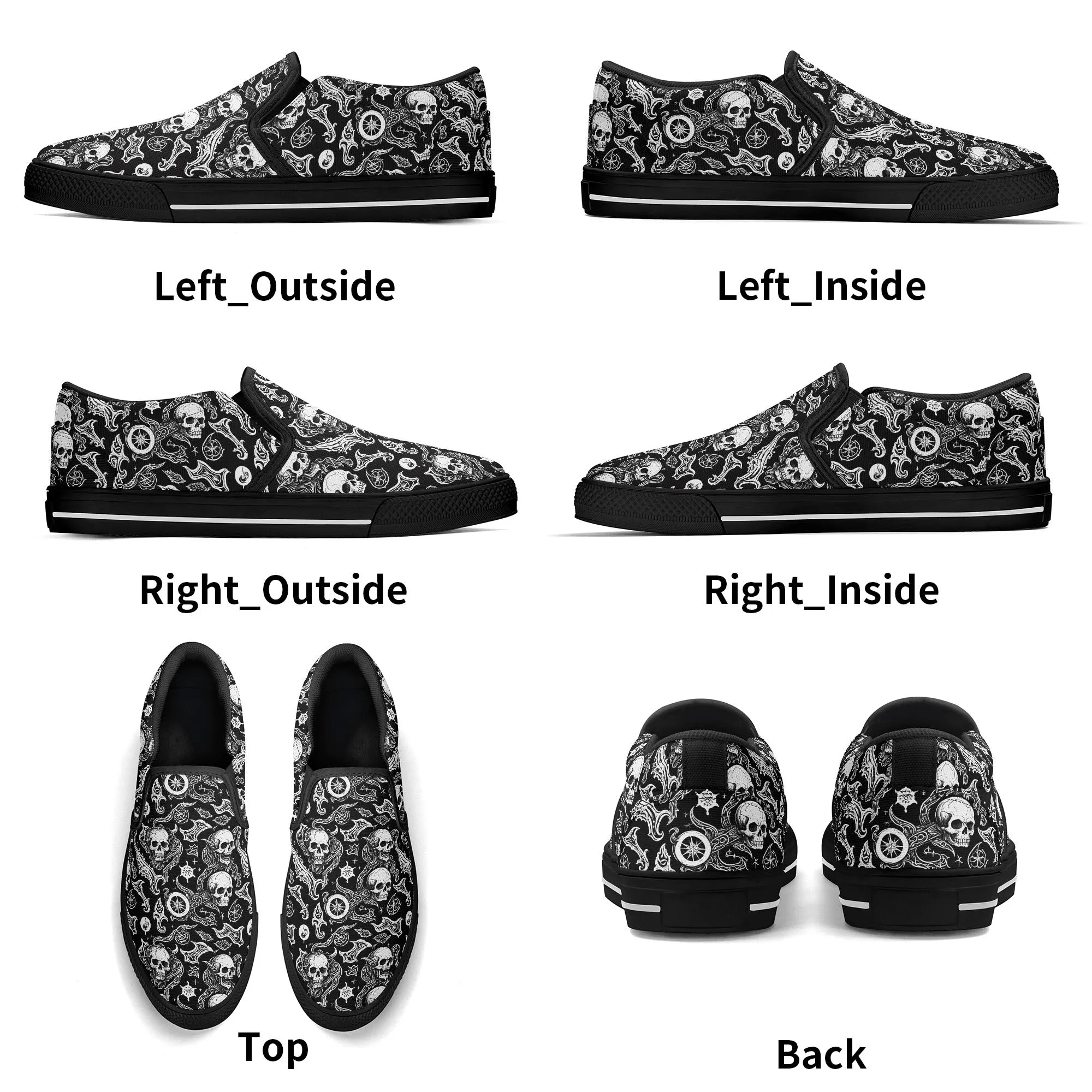 Mens Flying Skulls Rubber Slip On Shoes