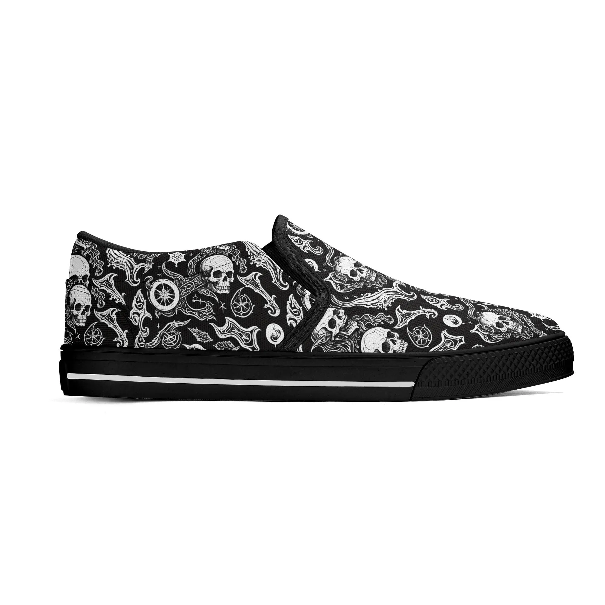 Mens Flying Skulls Rubber Slip On Shoes