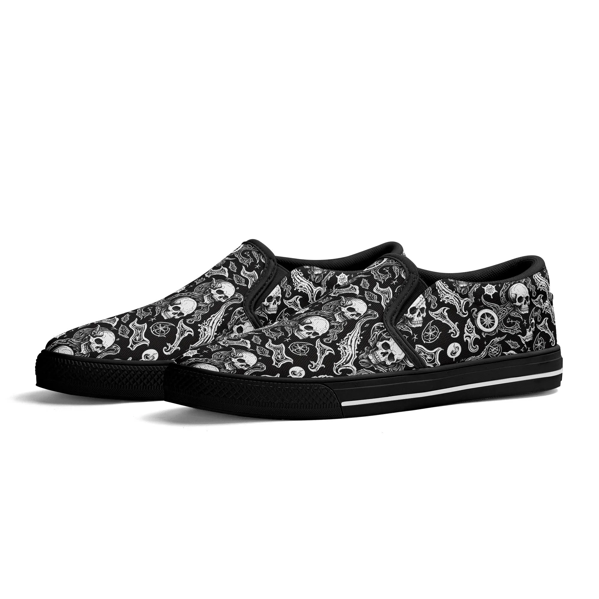 Mens Flying Skulls Rubber Slip On Shoes