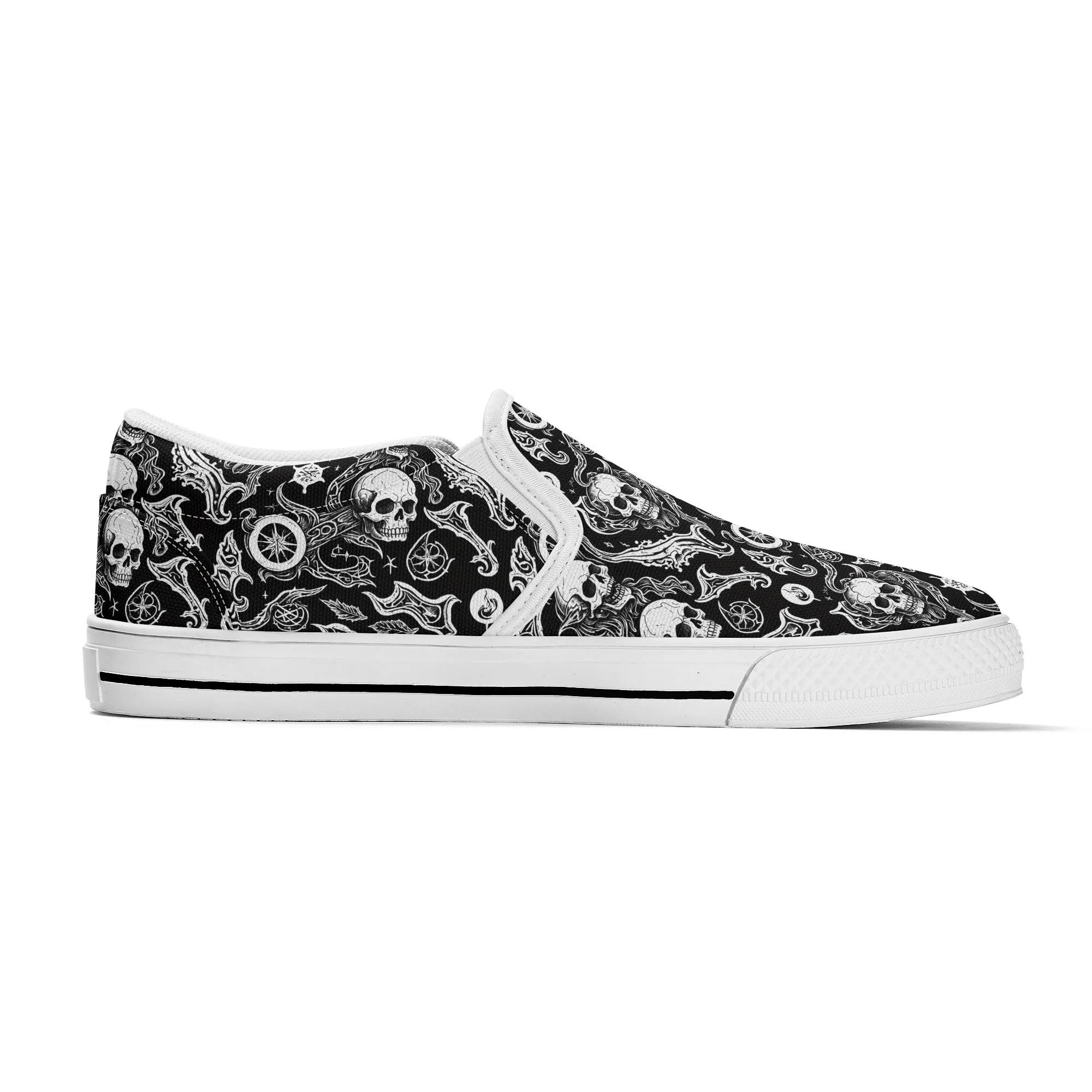 Mens Flying Skulls Rubber Slip On Shoes