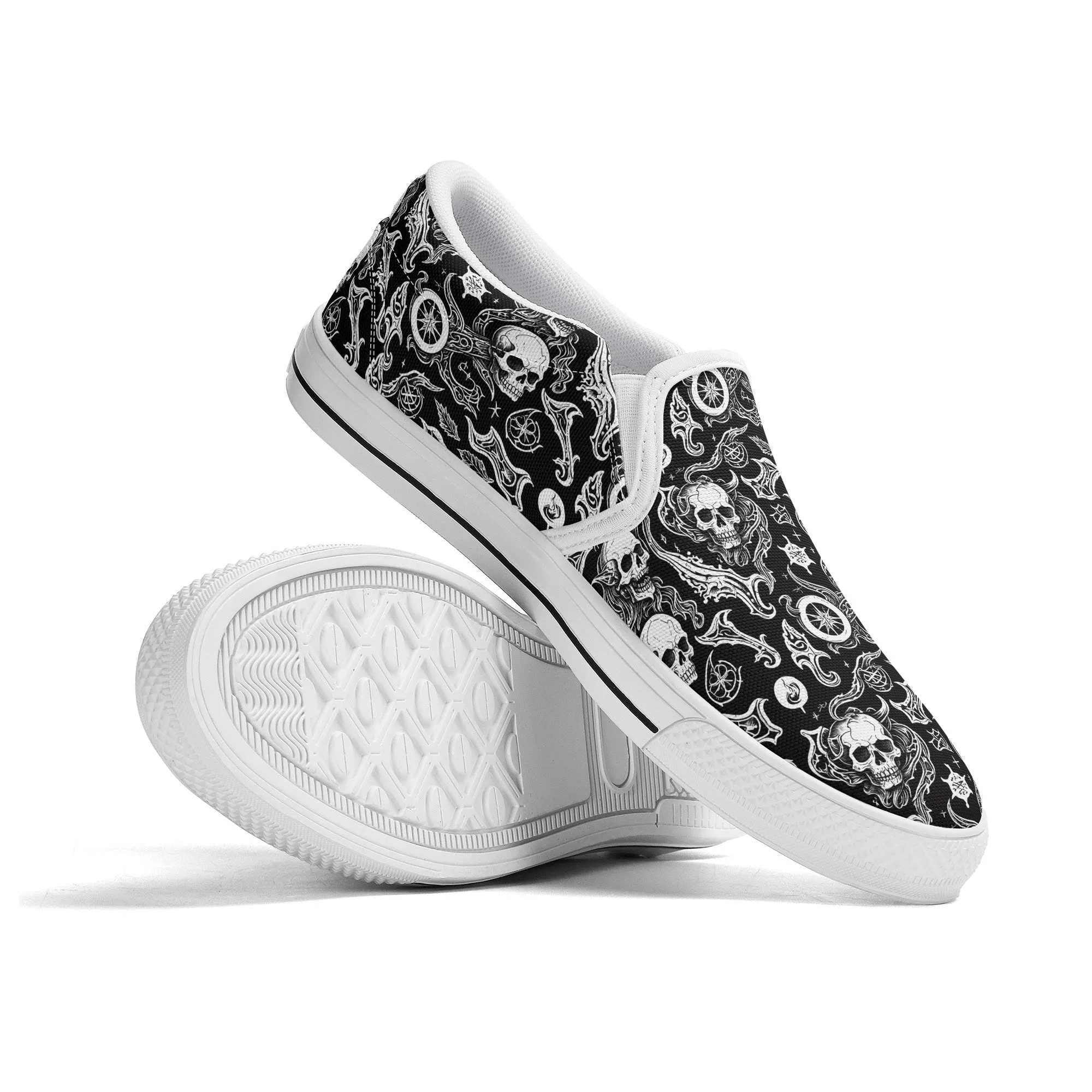 Mens Flying Skulls Rubber Slip On Shoes